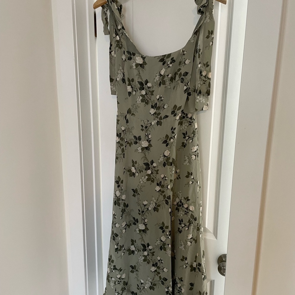Reformation Floral Midi Dress in Green